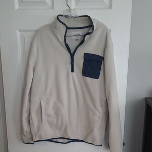 Croft & Barrow Men's Zip-Up Sweater in Cream and Navy